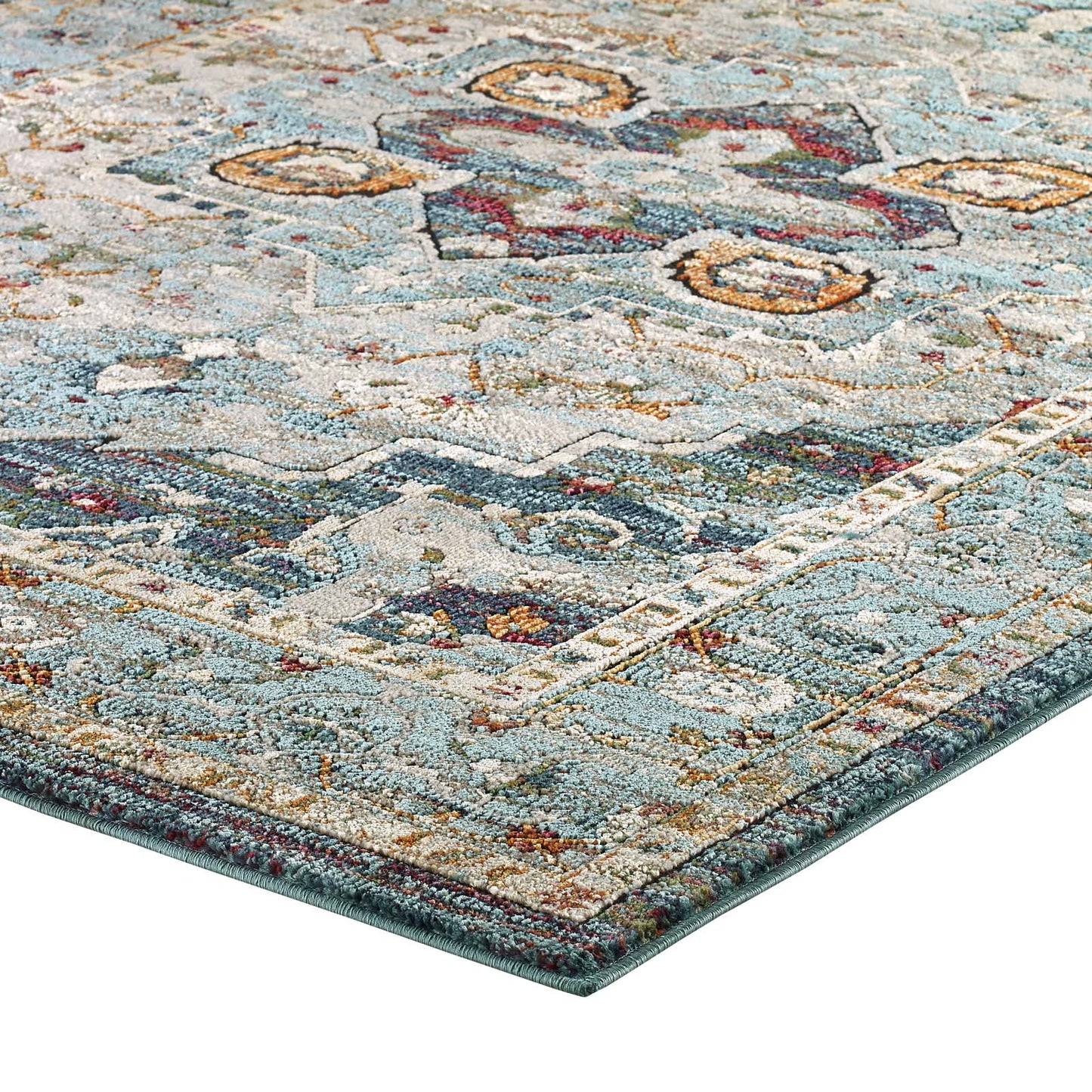 Tribute Diantha Distressed Vintage Floral Vintage Medallion 8x10 Area Rug by Modway