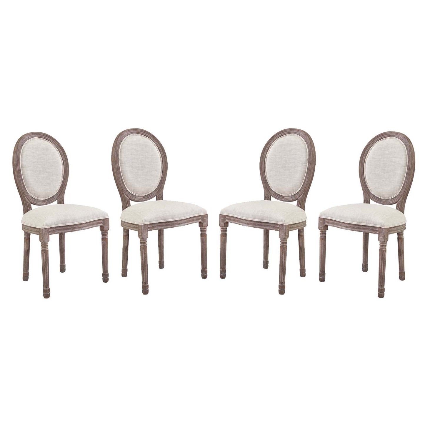 Emanate Upholstered Fabric Dining Side Chair Set of 4 by Modway