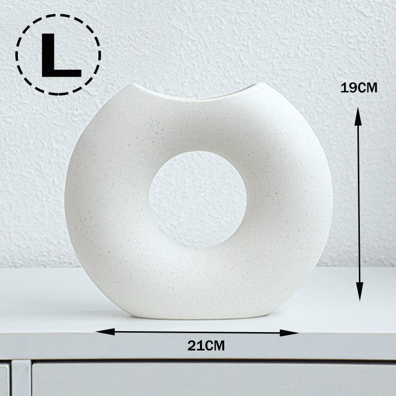 Nordic Style Simple Ceramic Vase Semicircle Creative Flower Device