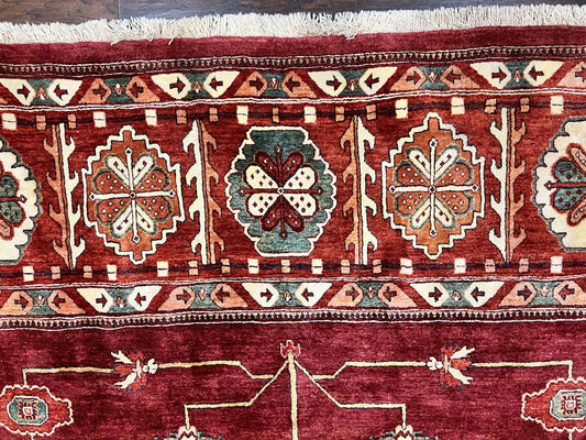 Persian Bidjar Rug 9x13, Wool Hand Knotted Vintage Carpet, Red Oriental Rug, Handmade Rug, Large 9 x 13 Room Size Rug