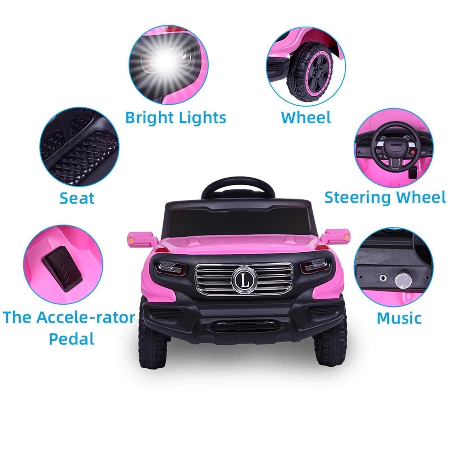 6V Electric Kids Ride On Car Truck with Remote Control and 3 Speeds