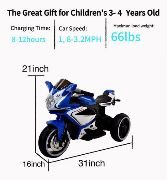 6V Kids Electric Ride on Motorcycle - Perfect Xmas Gift for Little Ones!