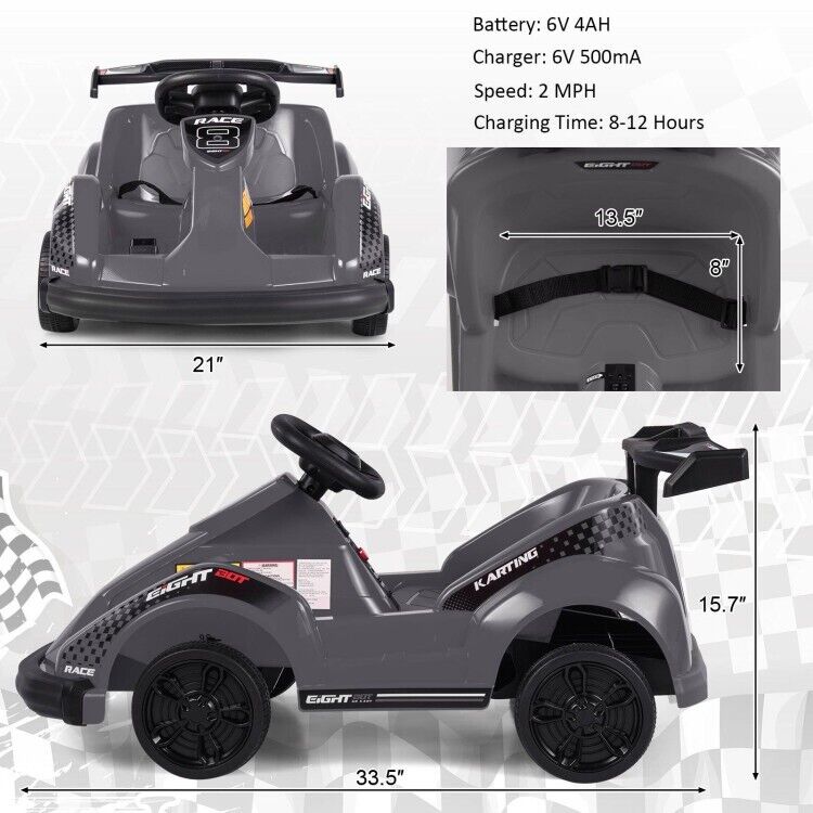 6V Kids Ride On Go Cart with Remote Control and Safety Belt - Perfect Children's Vehicle Toy Gift