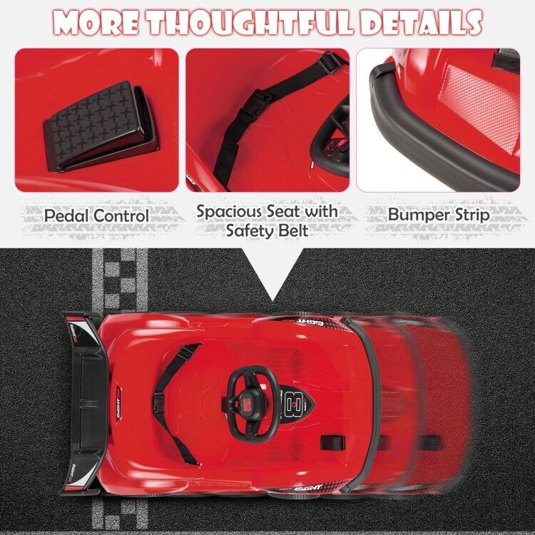 6V Kids Ride On Go Kart with Remote Control and Safety Belt - Toddler Driving Car Toy