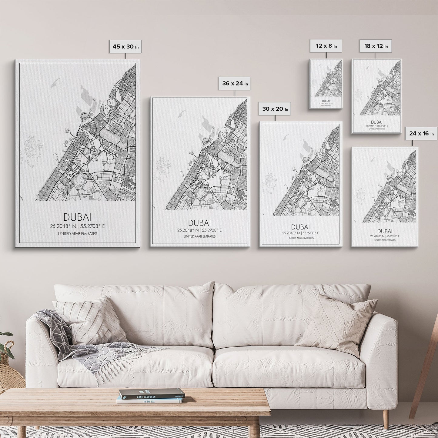 Dubai Street Map, UAE Map, City Map Art, Minimalist Art, Wall Art, Canvas Print, Aviation Gift, Travel Art, Office Décor, Unique Wall Art