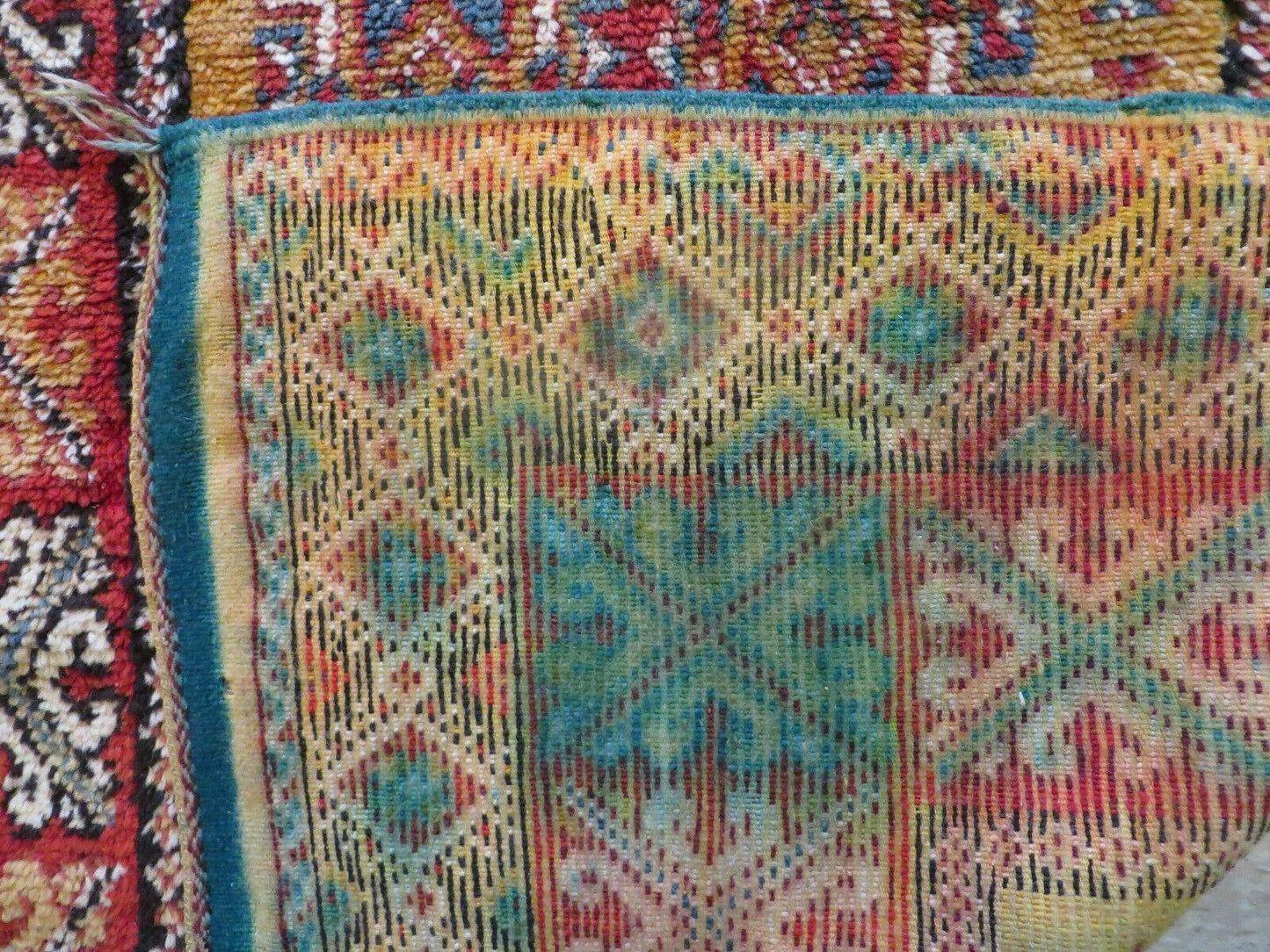 Vintage Moroccan Rug 4x5 ft, Bronze Red Black, Geometric Stars, High Quality Moroccan Carpet, Berber Rug, Handmade Wool Area Rug, Unique Rug