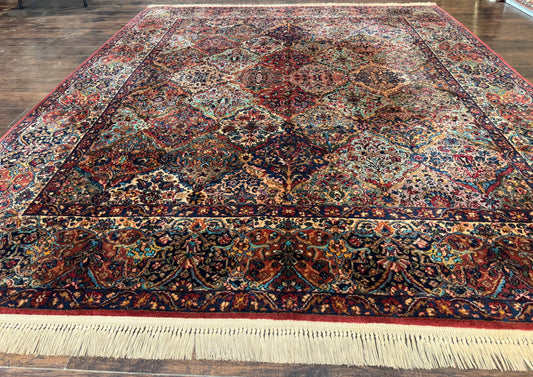 8.8 x 10.6 Karastan Rug, Multicolor Panel Kirman Rug #717, Vintage, Original 700 Series, Wool