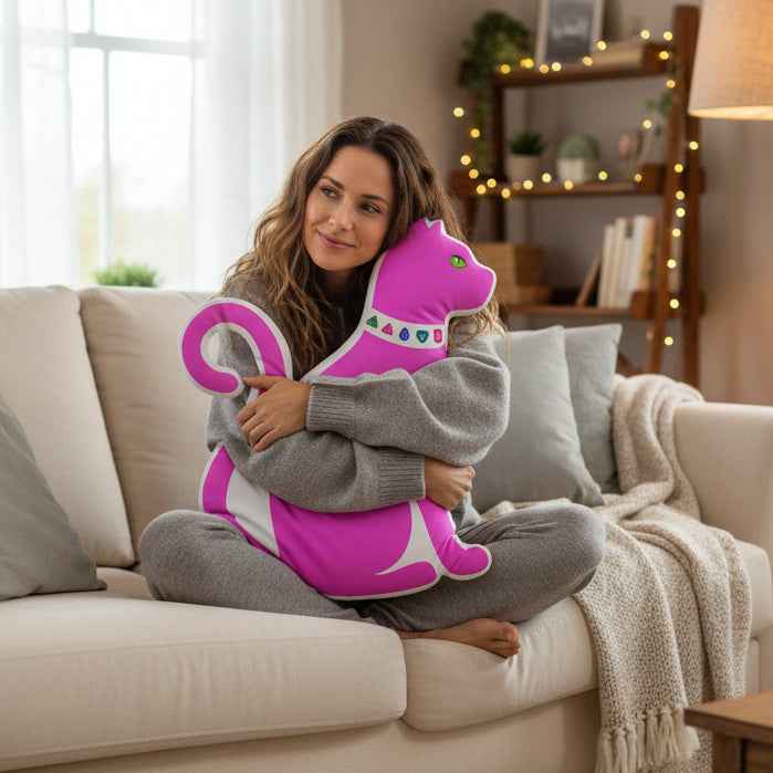 Cat Silhouette Accent Pillow — Maximum Cat Energy Edition
