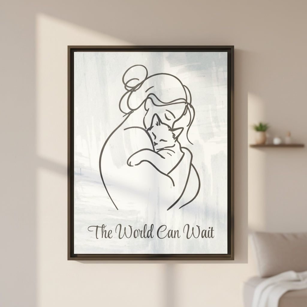 The World Can Wait Cat Canvas Print