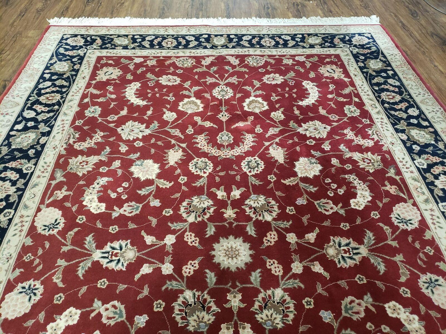 6' X 9' Vintage Fine Oriental Floral Handmade Wool Rug Vegetable Dyes Red Nice