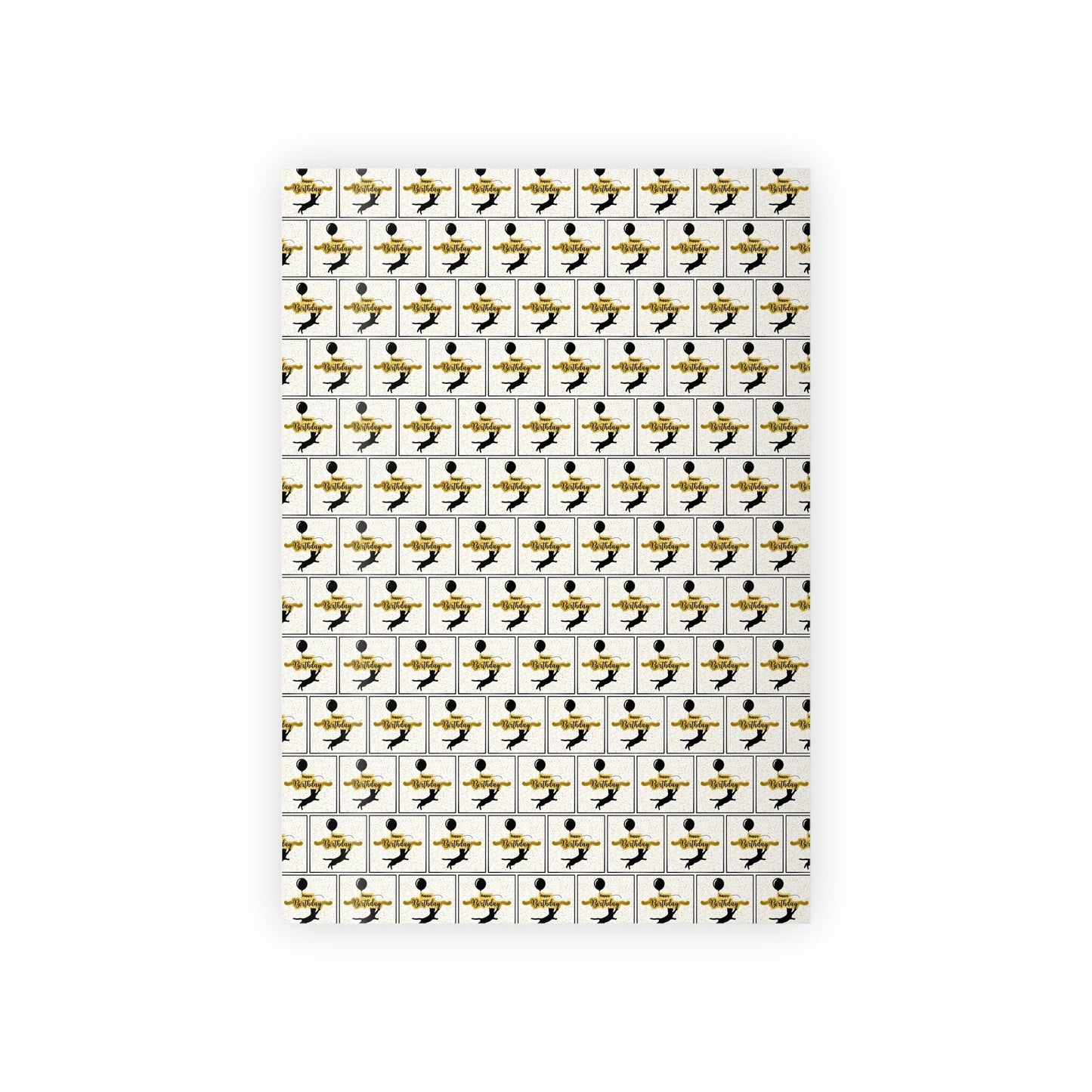 Happy Birthday Kitty Gift Wrapping Paper Rolls, 1pc with Balloons