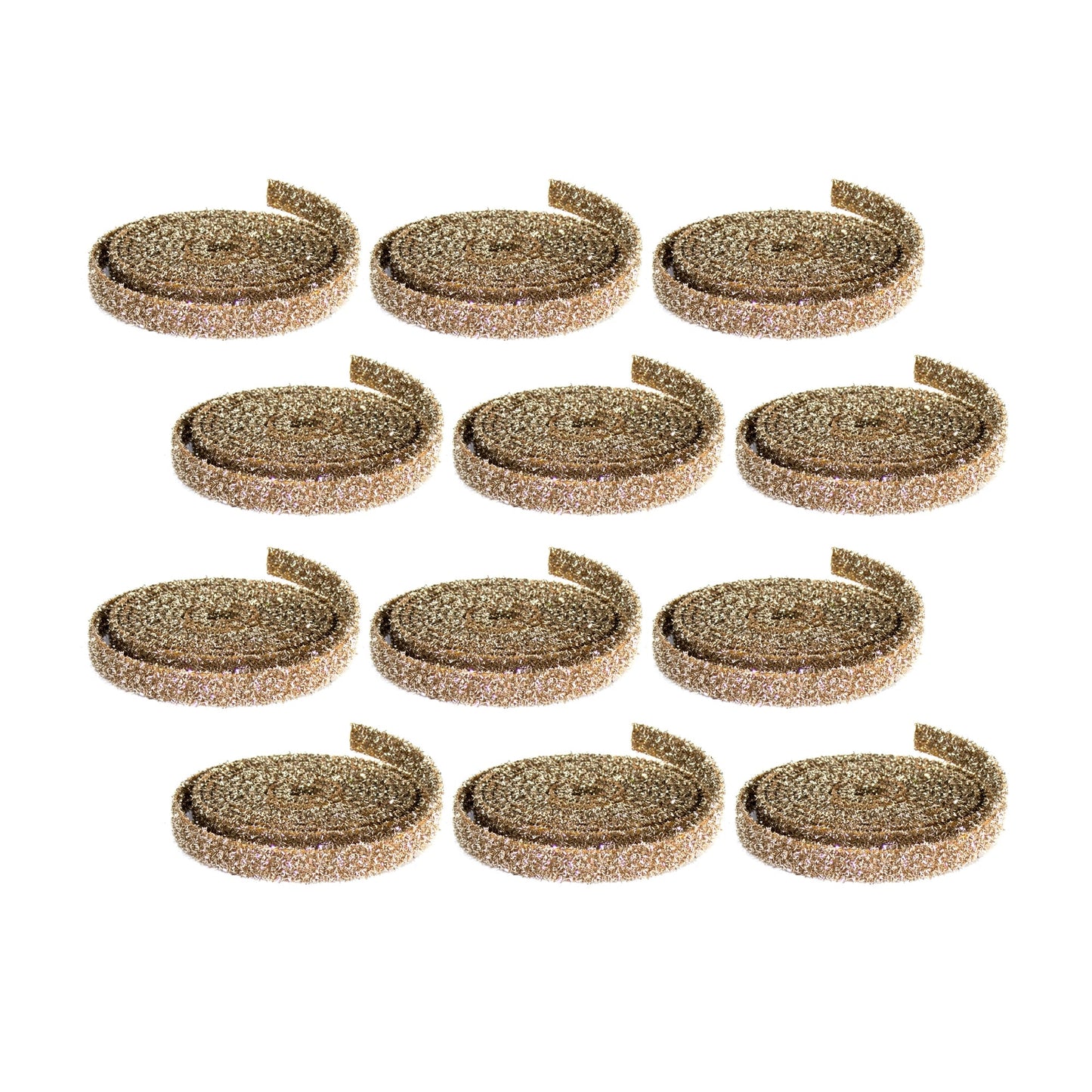 Gold Glitter Rope Ribbon (Set of 12 Rolls)