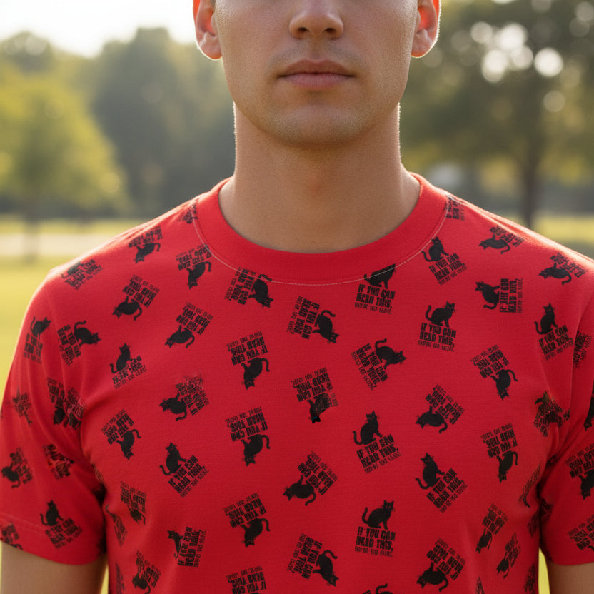 If You Can Read This You’re Too Close – Red All-Over Print Unisex T-Shirt