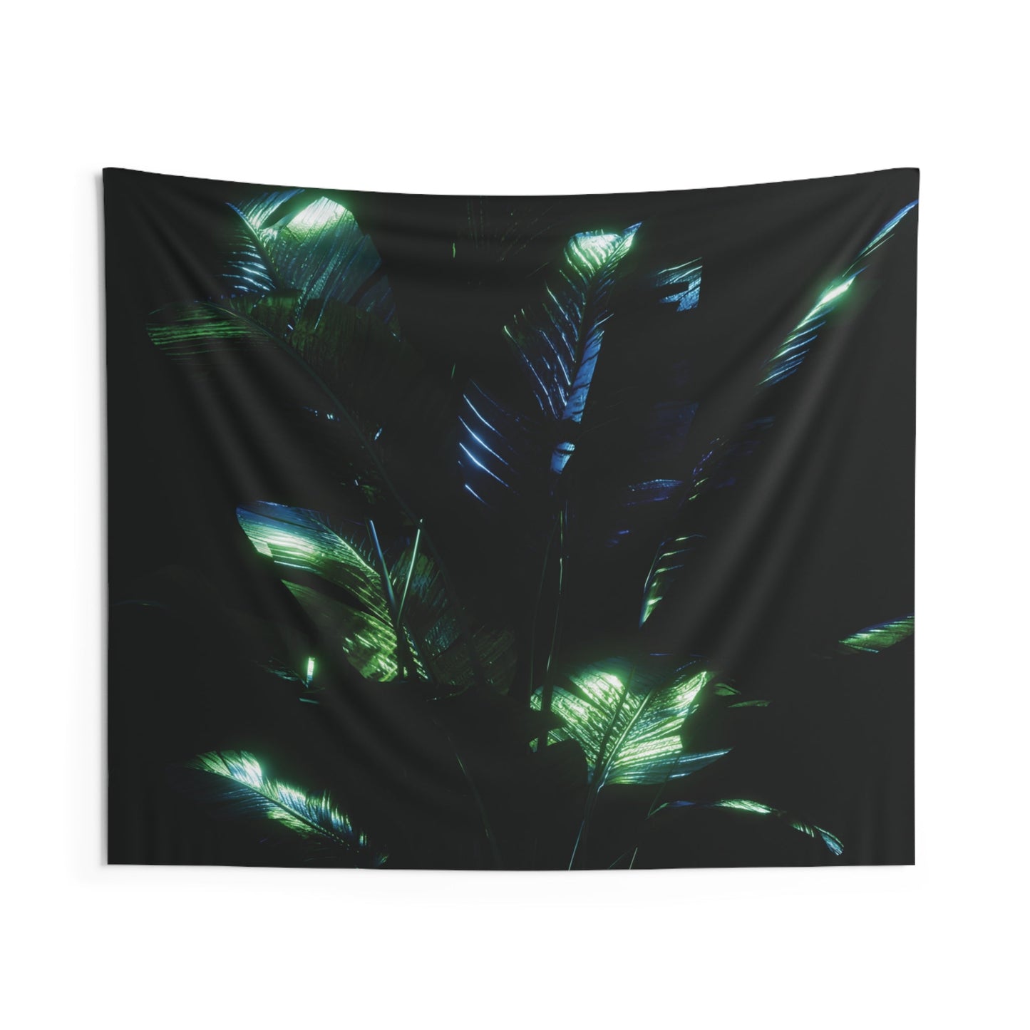 omega flora ii: verdant shimmer [peace flow] art tapestry