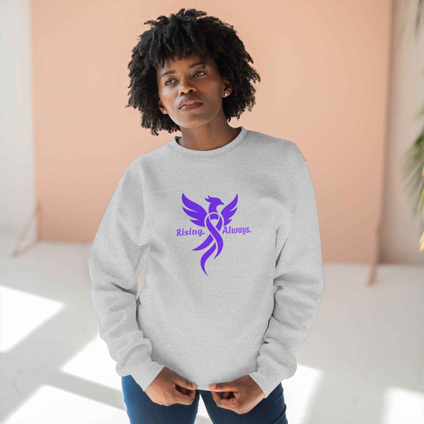 Rising Always Epilepsy Awareness Phoenix Ribbon Sweatshirt