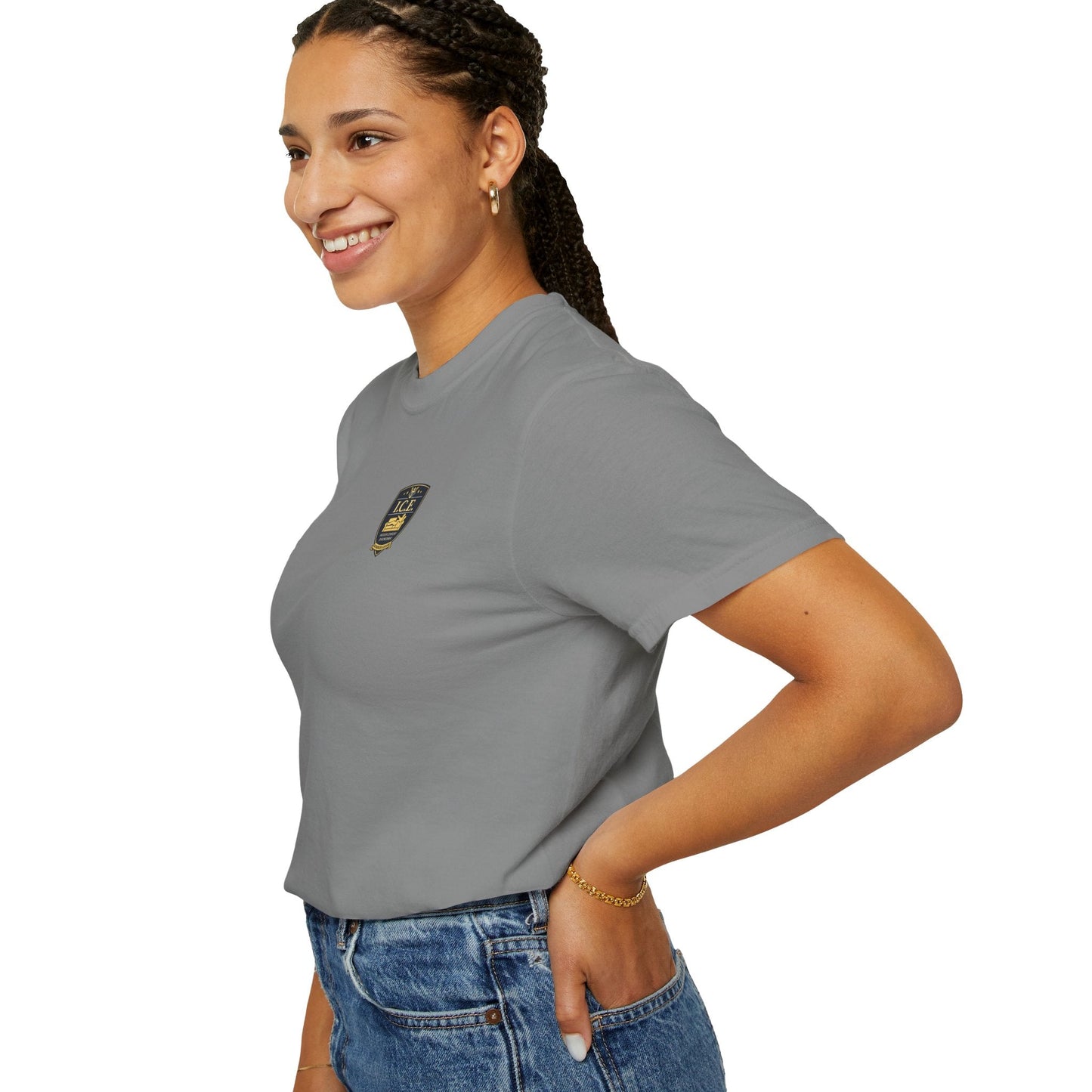I.C.E. Badge T-Shirt | Institute of Cozy Excellence Parody Tee