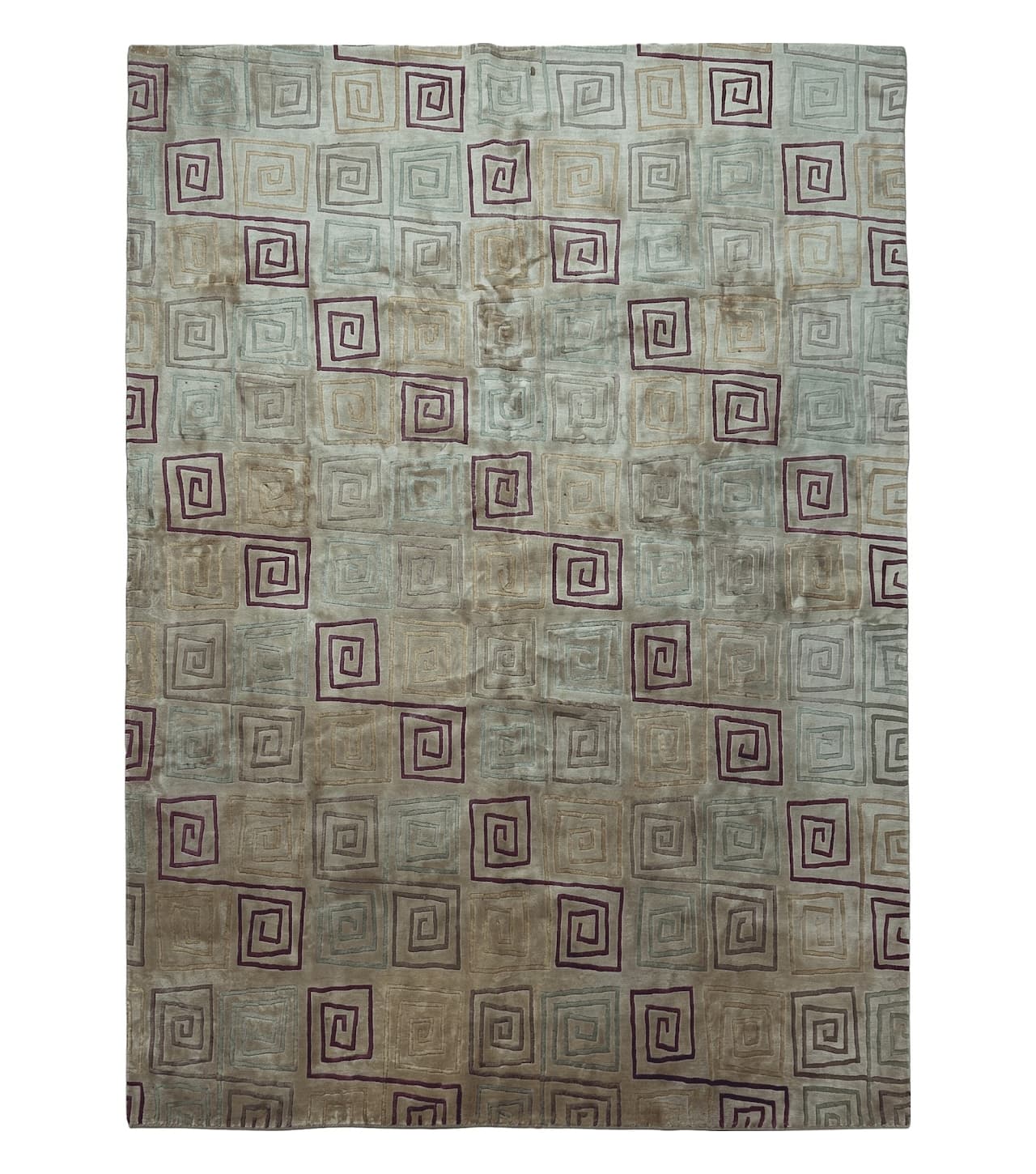 8' X 11' Modern Tibetan Nepal Art Deco Chinese Handmade Wool Silk Rug Abstract