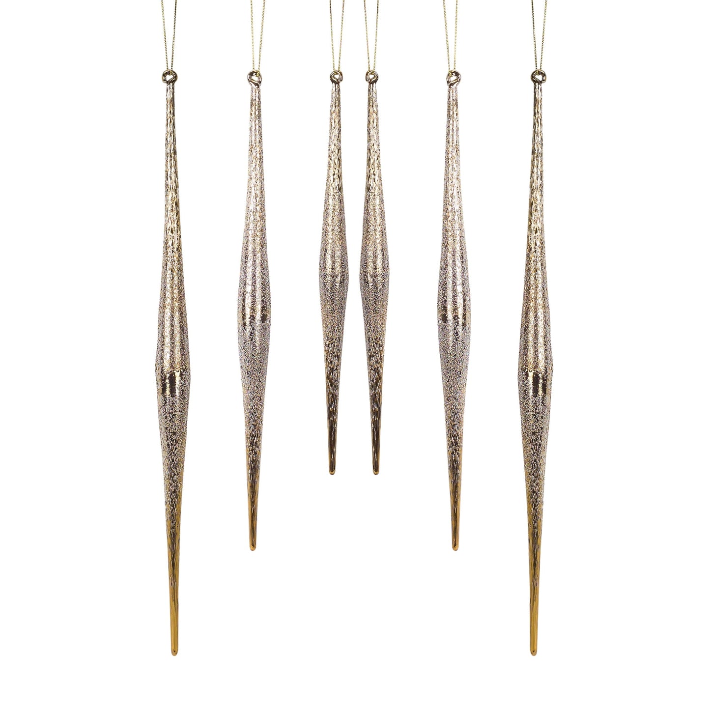 Gold and Silver Ombre Drop Ornament (Set of 6)