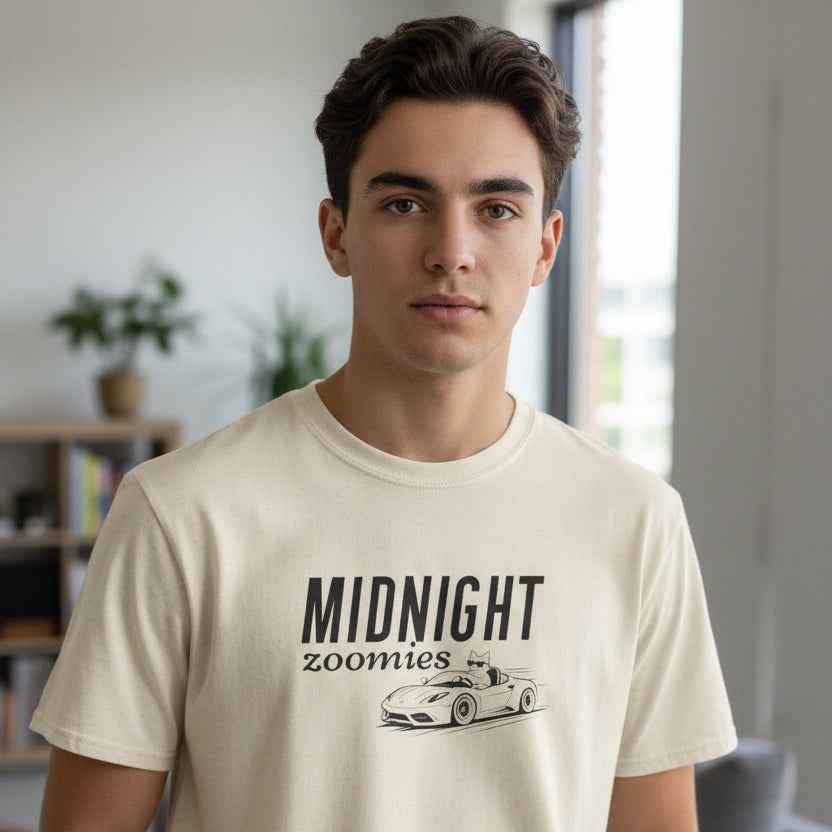 Midnight Zoomies Cat Unisex T-Shirt – Funny Cat Lover Tee