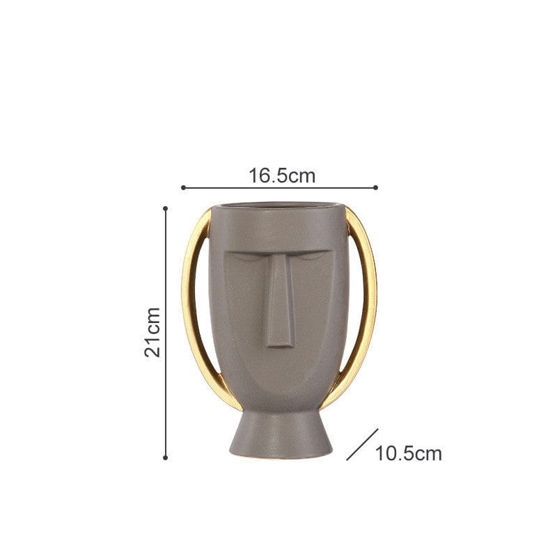Northern Europe Limelight Resembles Facial Ceramic Vase Originality Is Contracted