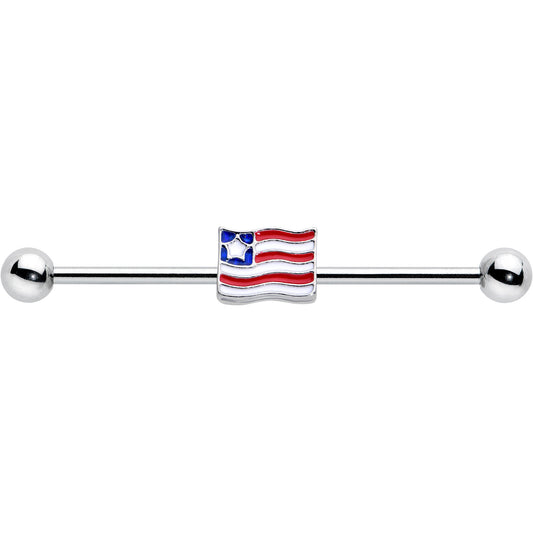 14G Patriotic Flag Industrial Barbell 38mm