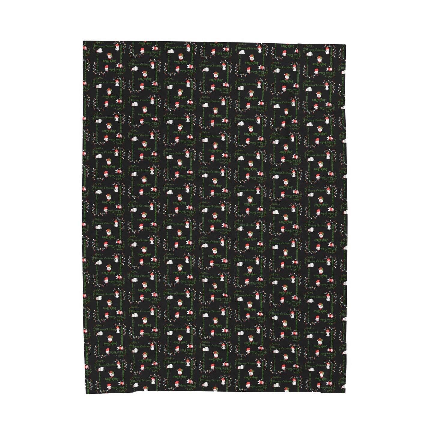Cozy Christmas Cats Velveteen Plush Blanket