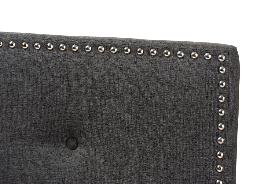 Baxton Studio Windsor Modern and Contemporary Dark Grey Fabric Queen Size Headboard