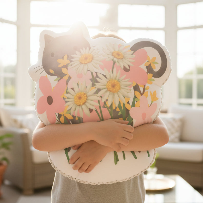 Floral Cat Pillow — Soft Looks, Strong Opinions