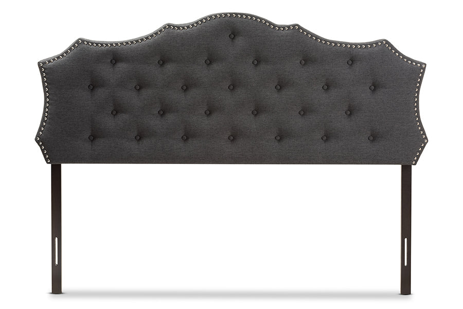 Baxton Studio Aurora Modern and Contemporary Dark Grey Fabric Queen Size Headboard