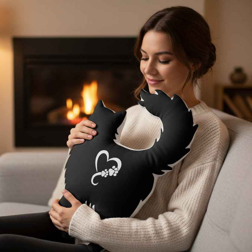 Still Here. Still Judging. Cat Silhouette Pillow