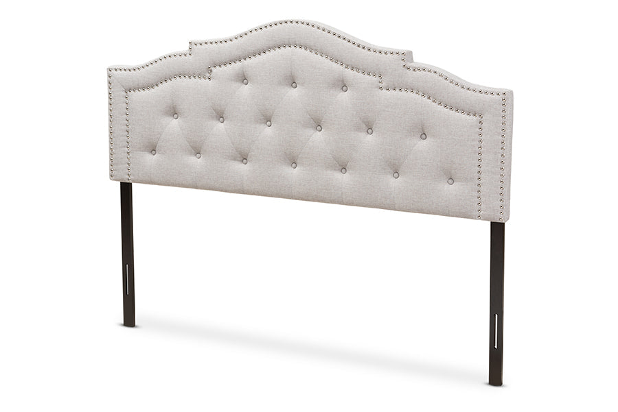 Baxton Studio Edith Modern and Contemporary Greyish Beige Fabric King Size Headboard
