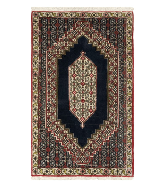 2'4" X 4' Vintage Handmade Floral Oriental Wool Rug Carpet Organic NICE