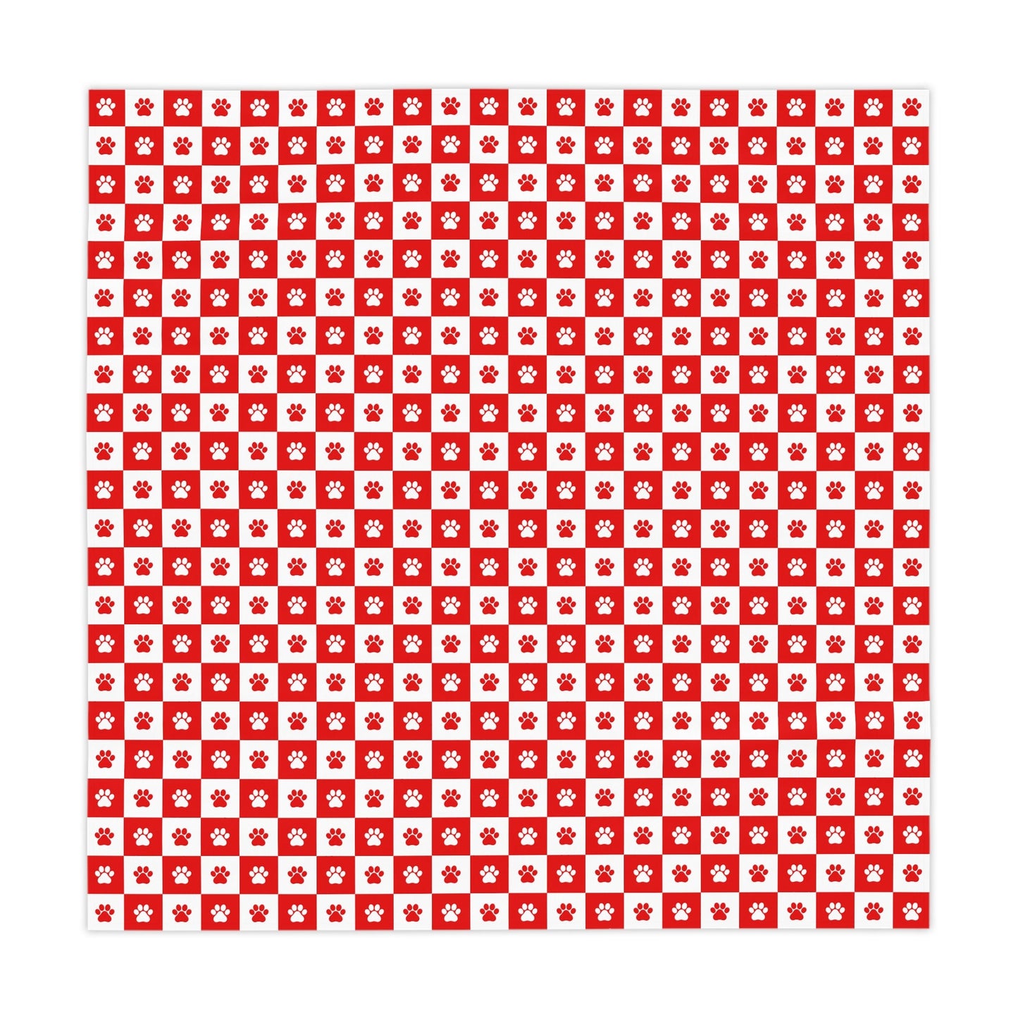 Red & White Paws Tablecloth