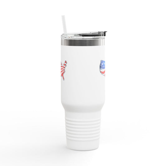 USA Map 40oz Insulated Tumbler with Handle | Patriotic Drinkware