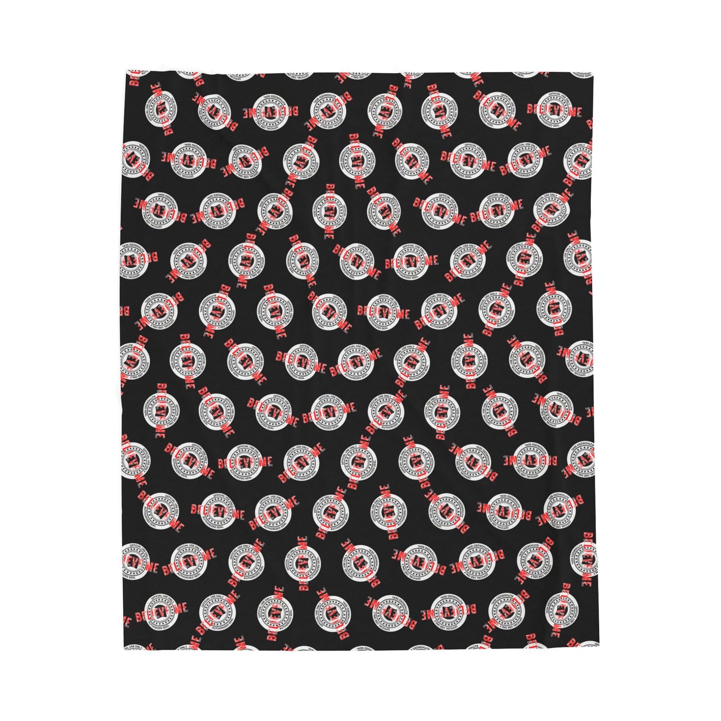 “Believe Me” Official Seal Velveteen Blanket – Political Parody Throw