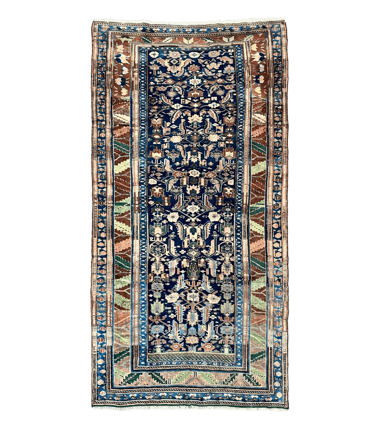 Caucasian Kalegy Rug 6x11, Wide Runner, Wool Hand Knotted Carpet, Navy Blue Tribal Rug, 1920s Antique Rug, 6 x 11 Oriental Carpet