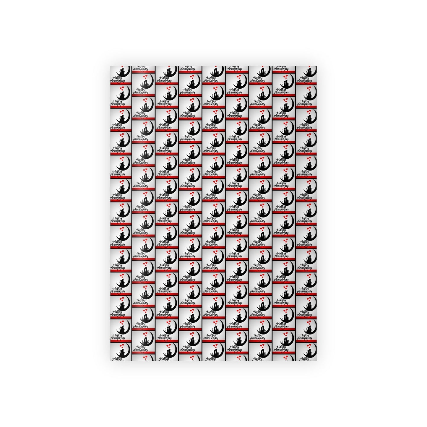 Happy Anniversary Kitties Wrapping Paper Roll - 1pc