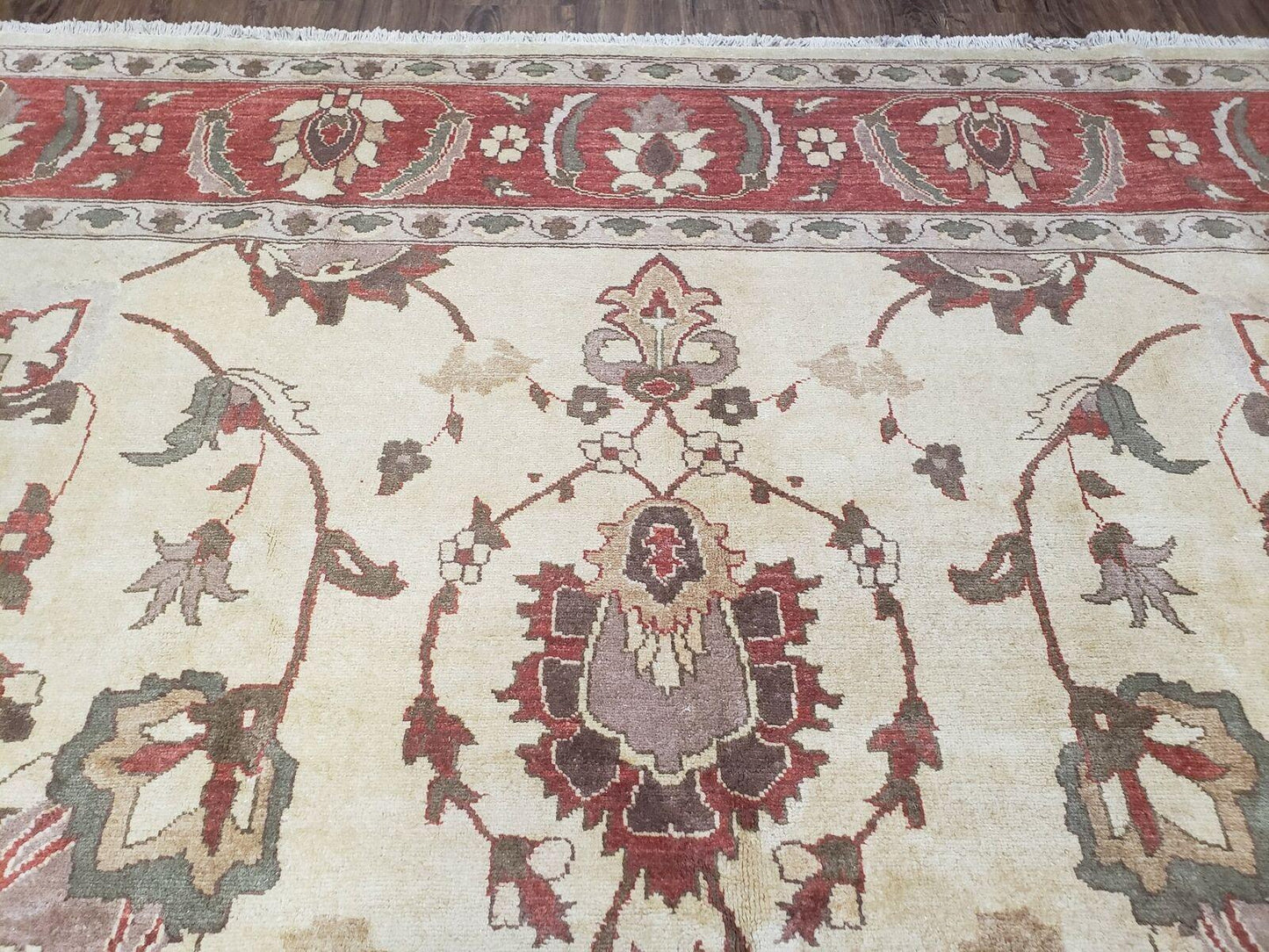 9' X 12' One-Of-A-Kind William Pak Peshawar Hand-knotted Wool Rug Nice
