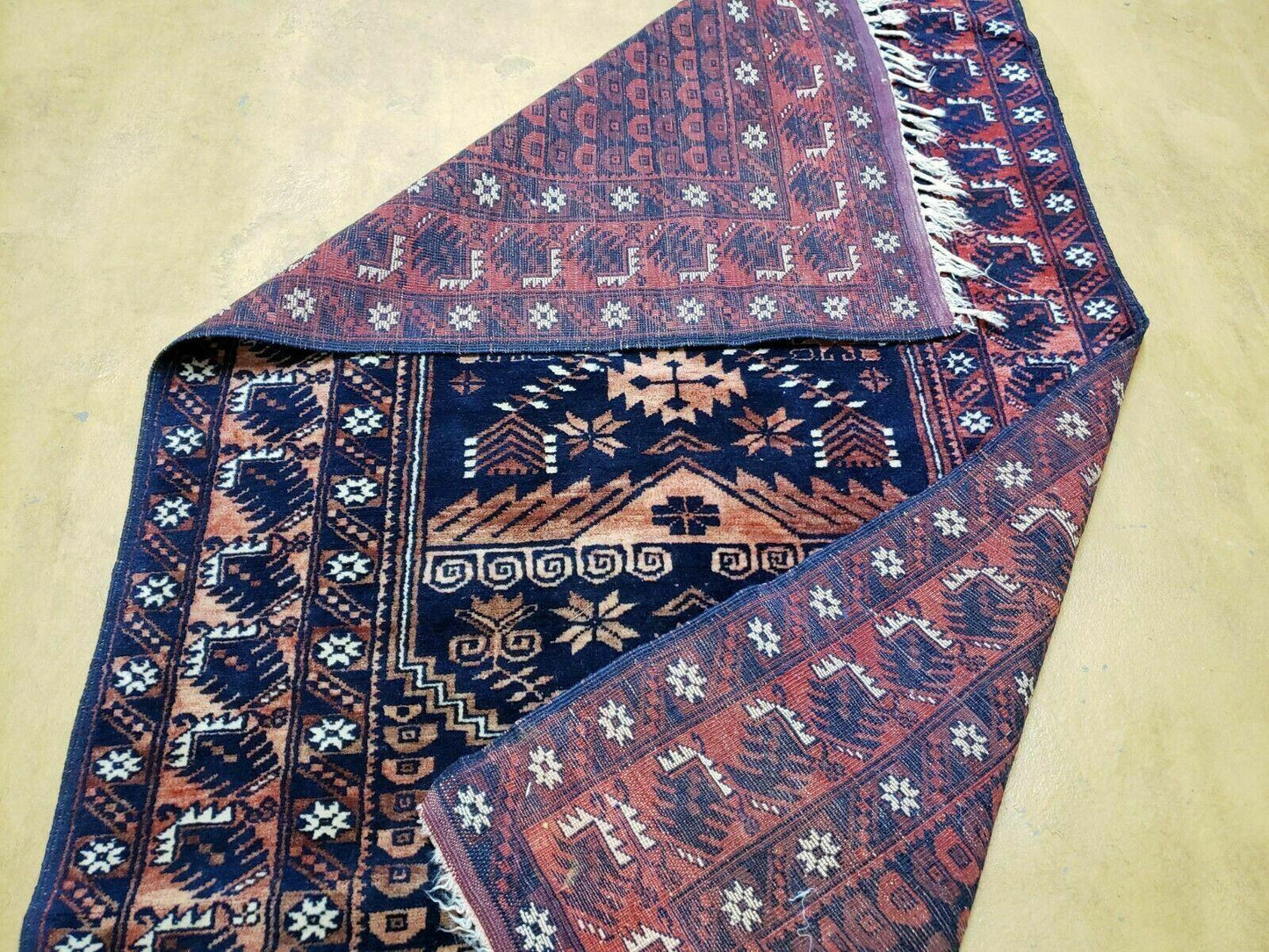 3' 4" X 5' 6" Vintage Handmade Pakistan Balouchi Balouch Tribal Wool Rug Nice