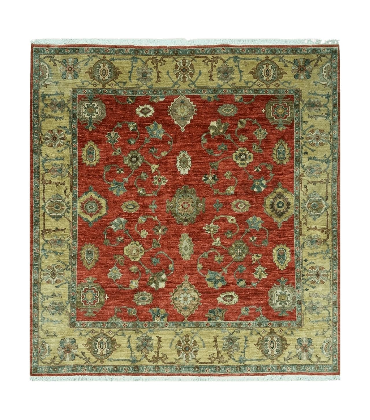 6.5' X 7' Vintage Handmade Egypt Agra Wool Rug Carpet Square Beauty