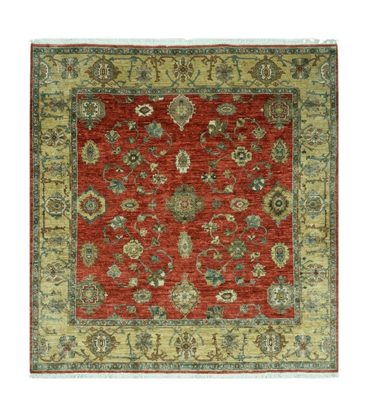 6.5' X 7' Vintage Handmade Egypt Agra Wool Rug Carpet Square Beauty
