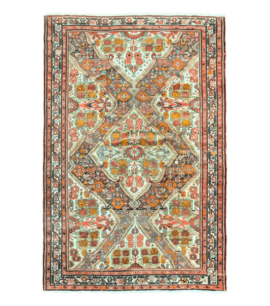 Wonderful Antique Persian Malayer Rug 4x6, Wool Hand Knotted Authentic Oriental Carpet, Very Fine