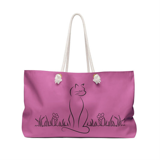 Chic Cat-Themed Weekender Bag for Stylish Cat Lovers