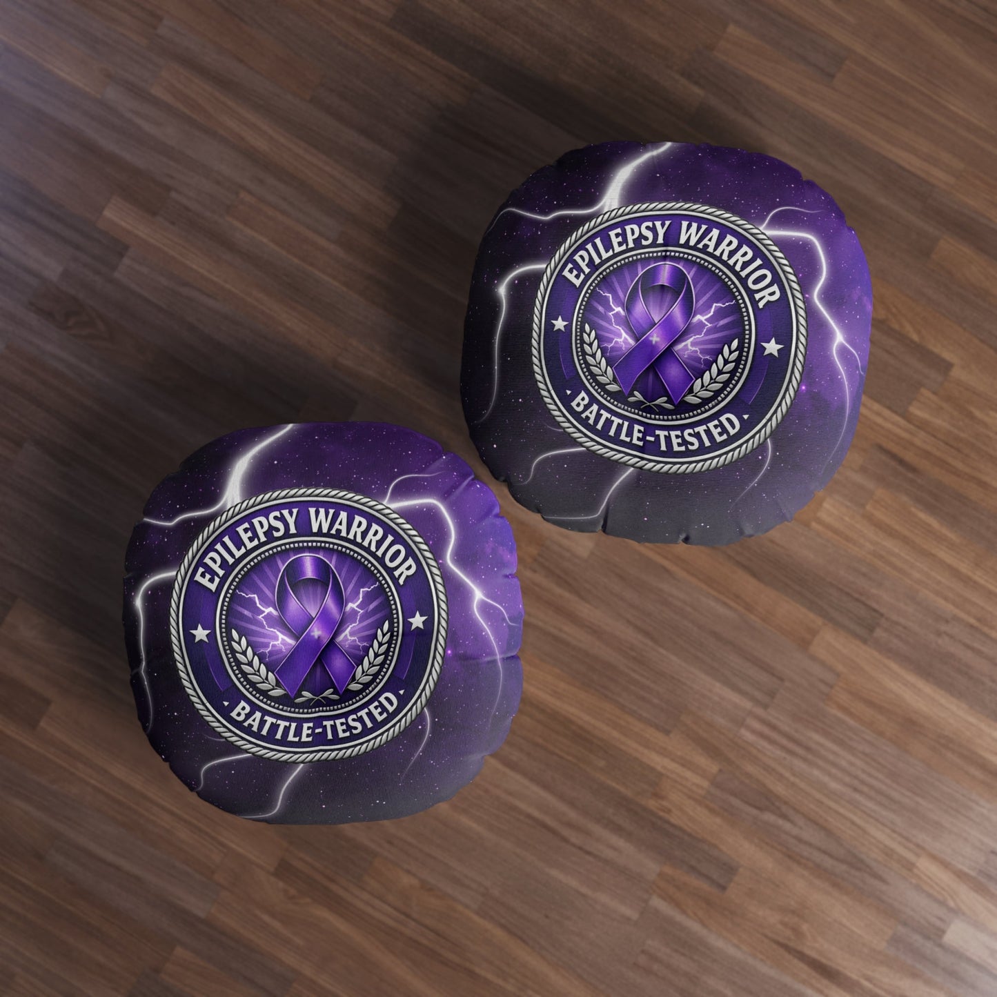 Epilepsy Warrior – Battle-Tested Round Floor Pillow