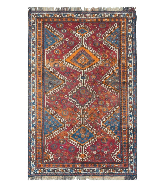 4' X 7' Antique Handmade Tribal Turkish Wool Rug Nice