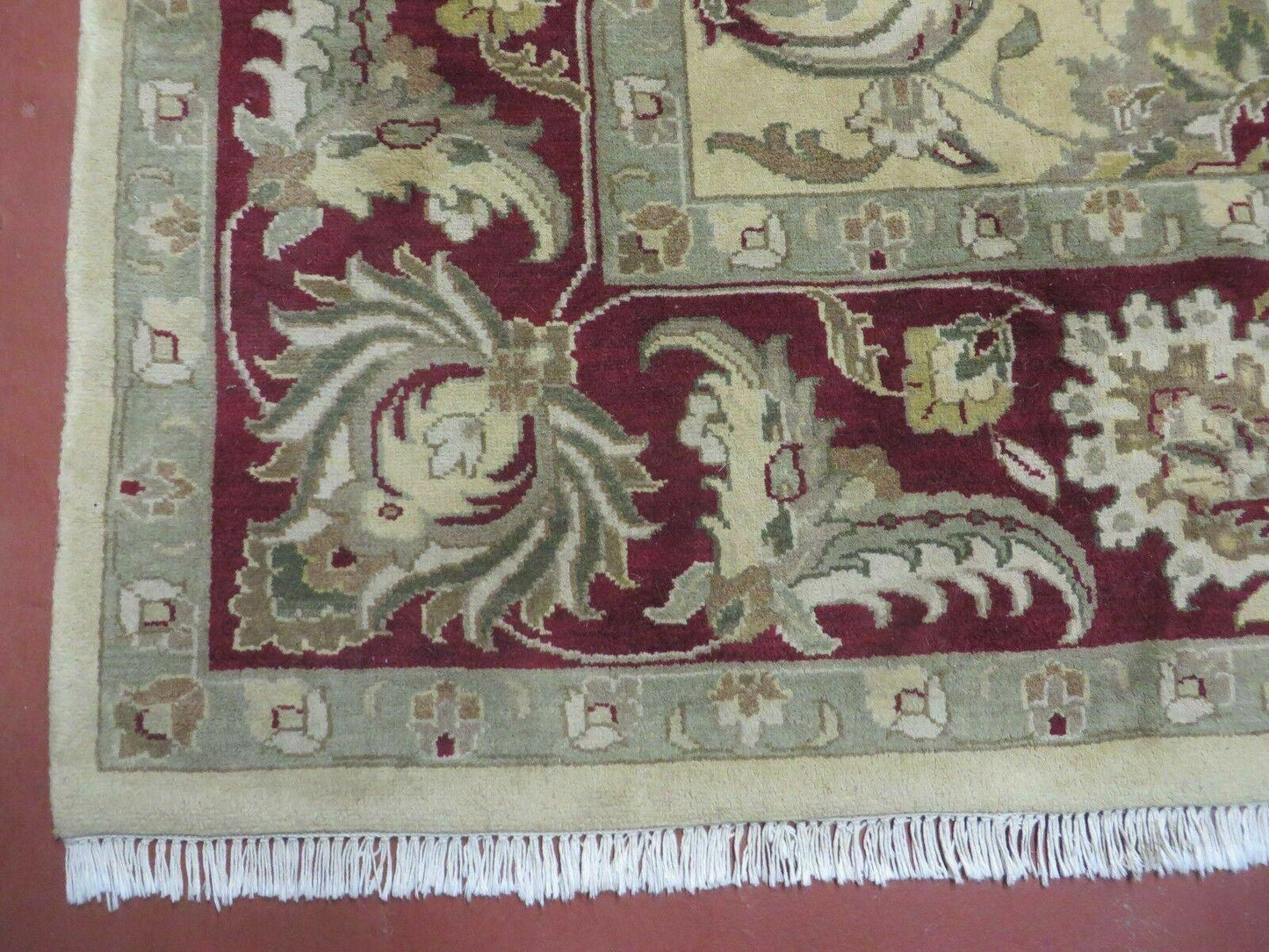 9' X 12' Vintage Handmade India Oriental Jaipur Quality Tea Wash Hand Knotted