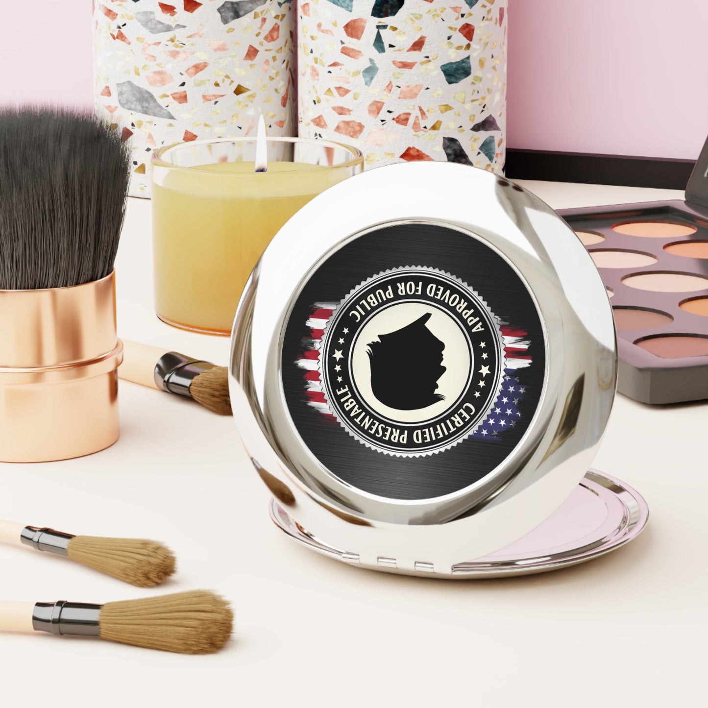 Certified Presentable Compact Mirror | Political Parody Pocket Mirror