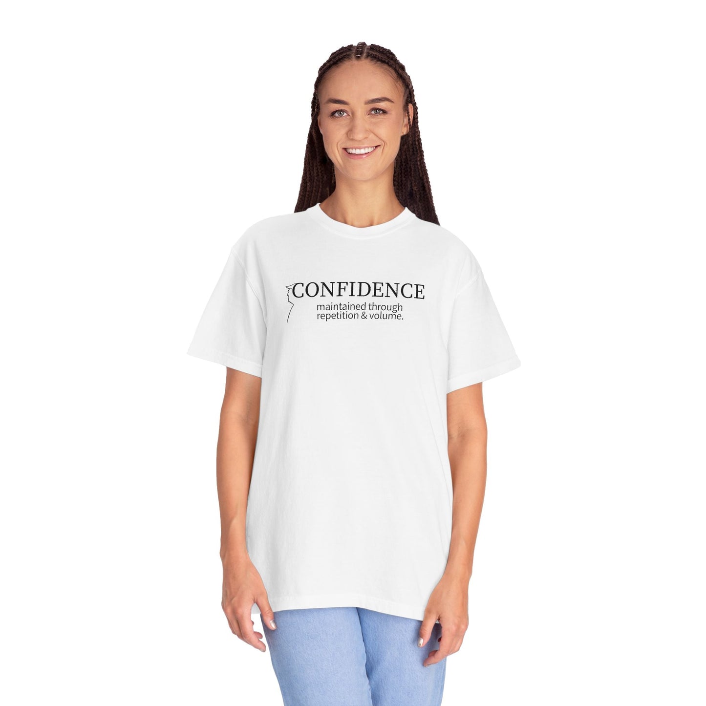 Confidence Maintained T-Shirt – Minimalist Typography Edition