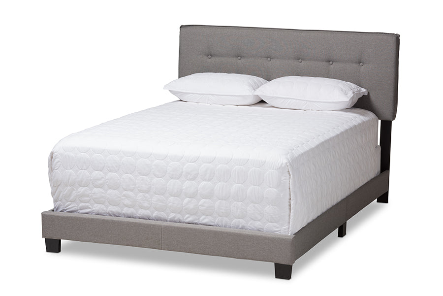 Baxton Studio Audrey Modern and Contemporary Light Grey Fabric Upholstered Full Size Bed
