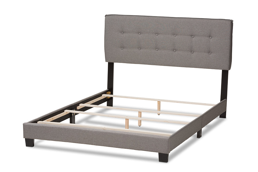 Baxton Studio Audrey Modern and Contemporary Light Grey Fabric Upholstered Full Size Bed